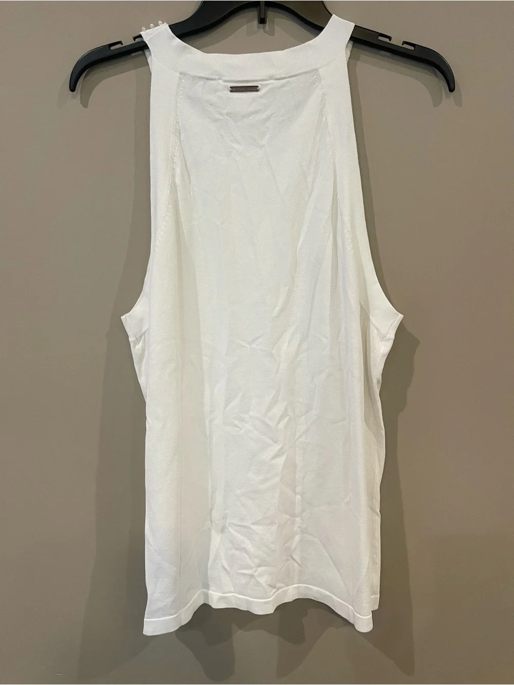 Michael Kors White Embellished Scoop Neck Camisole